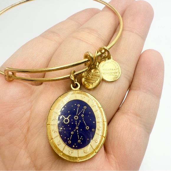 Alex and Ani Gold Celestial Wheel Scorpio Zodiac Charm Bangle Bracelet - Picture 4 of 7